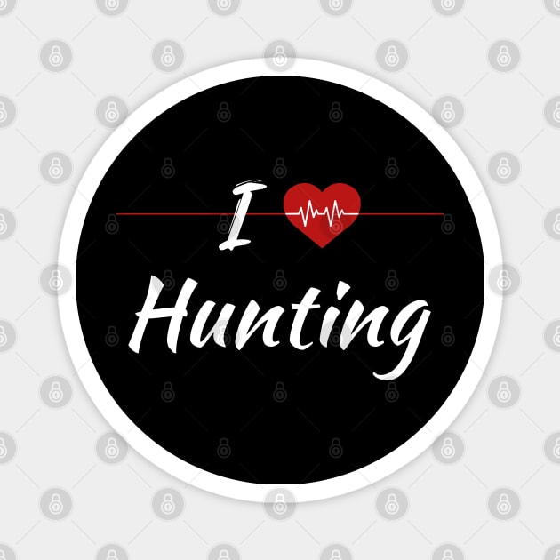 I Love Hunting Heartbeat Magnet by SAM DLS